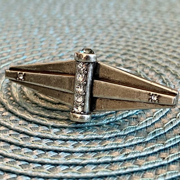 Jewelmint 💎 Industrial/Deco Rhinestone Ring - Picture 2 of 5